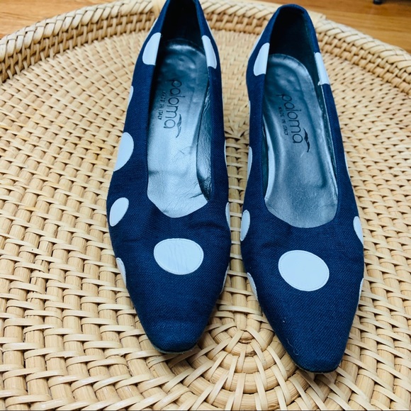 POLKA DOT HEEL SHOES [PALOMA ] VTG SIZE 8 - Picture 4 of 6
